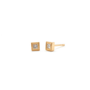 Rose Triple Milgrain Studs (Square)