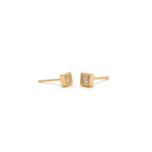 Rose Triple Milgrain Studs (Square)