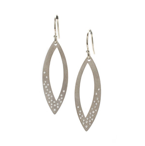 Galaxy Leaf Earrings in White