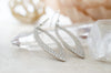 Galaxy Leaf Earrings in White
