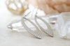 Galaxy Leaf Earrings in White