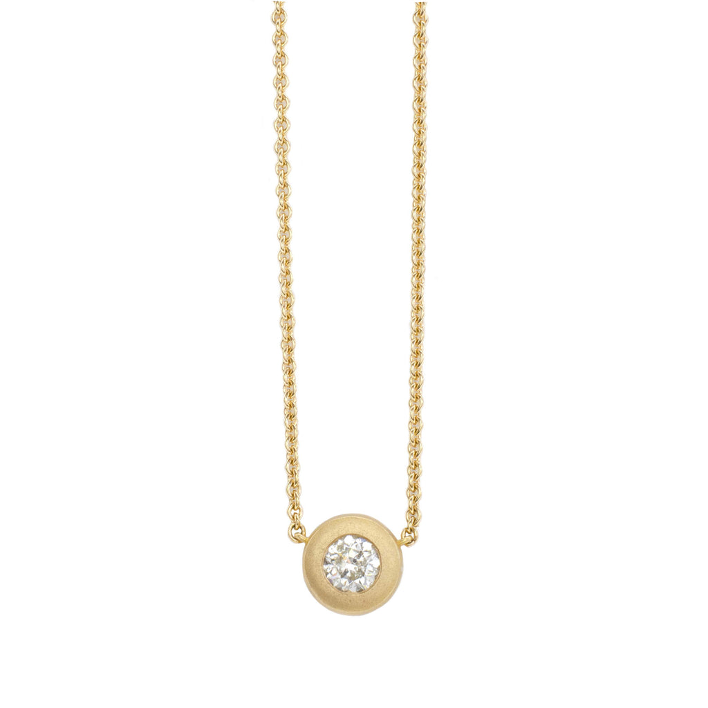 Mod Bezel Diamond Necklace in Yellow