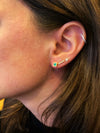 Triple Milgrain Emerald Studs
