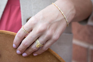Bezel Pave Diamond Bracelet in Gold